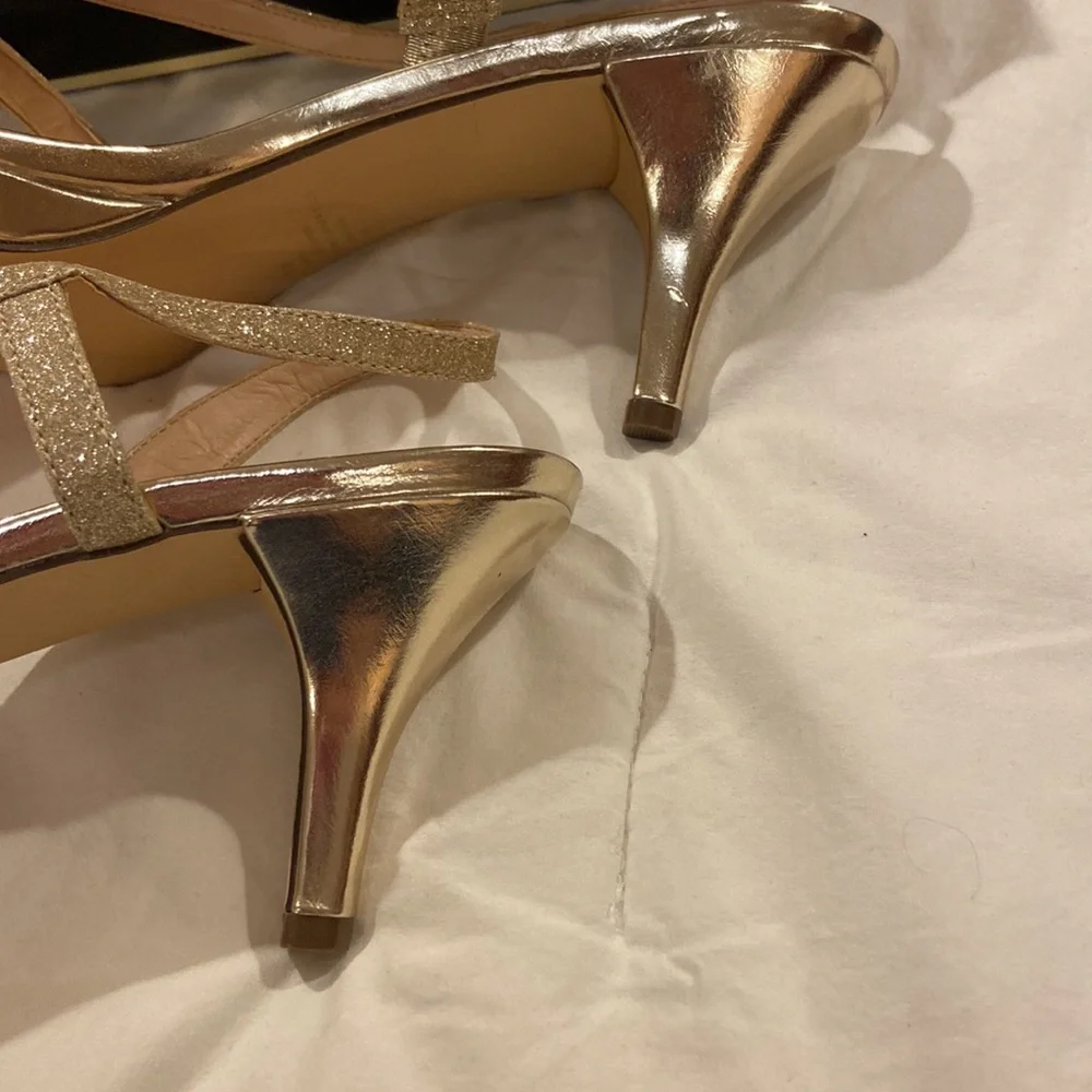I. Miller Nannett Platino Champagne Heels, Size 8.5 M, VGUC, Sparkle, in box - Picture 6 of 9